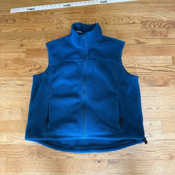 LL Bean Sleeveless Front Zip Teal‎ Fleece Vest Size Medium - Picture 1 of 4